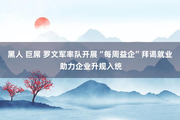 黑人 巨屌 罗文军率队开展“每周益企”拜谒就业 助力企业升规入统