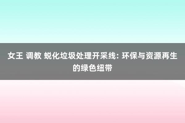 女王 调教 蜕化垃圾处理开采线: 环保与资源再生的绿色纽带
