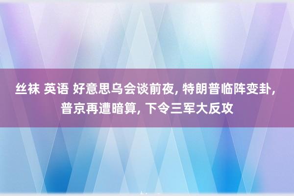 丝袜 英语 好意思乌会谈前夜， 特朗普临阵变卦， 普京再遭暗算， 下令三军大反攻