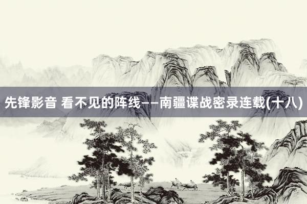 先锋影音 看不见的阵线——南疆谍战密录连载(十八)