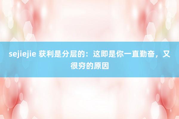 sejiejie 获利是分层的：这即是你一直勤奋，又很穷的原因
