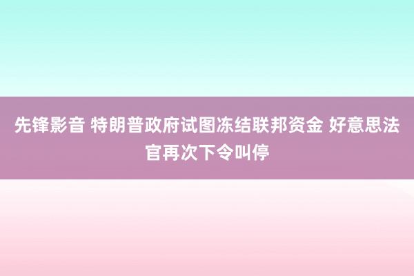 先锋影音 特朗普政府试图冻结联邦资金 好意思法官再次下令叫停